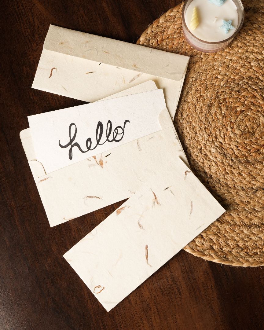 Ecokari Beige Handmade Envelopes | Note Cards