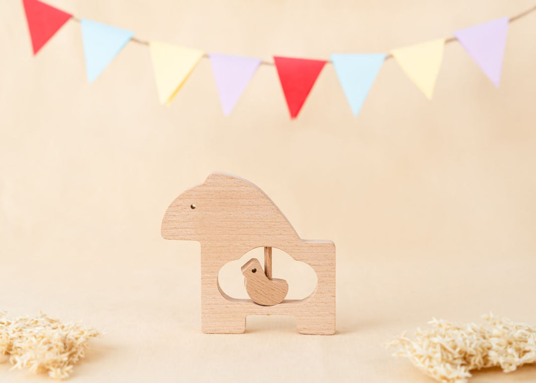 Little Lifters Mama & Me – Wooden Animal Rattle
