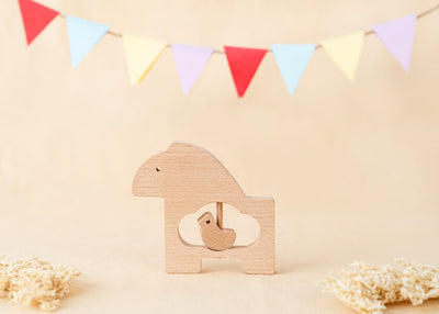 Little Lifters Mama & Me – Wooden Animal Rattle