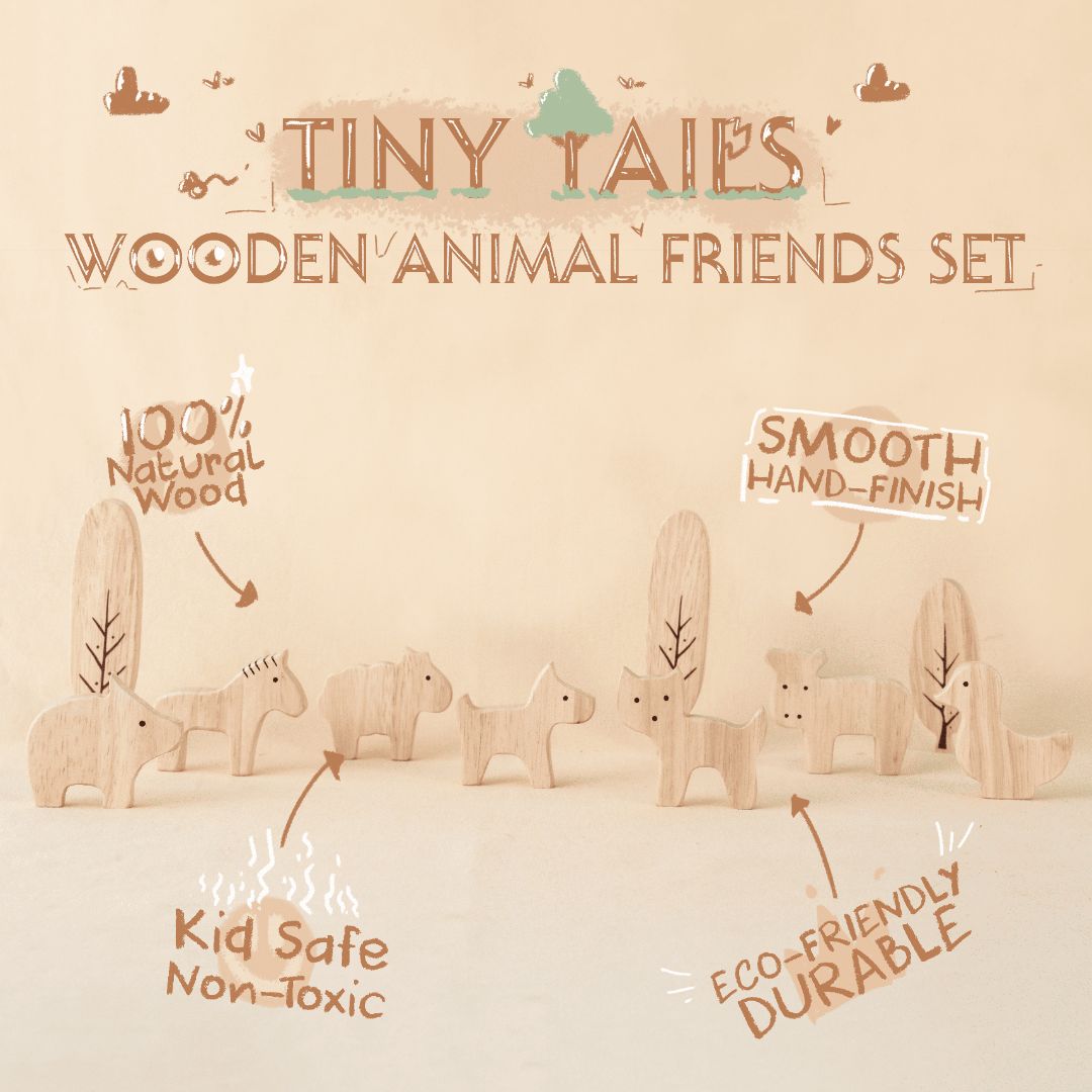 Little Lifters Tiny Tails – Wooden Animal Friends Set
