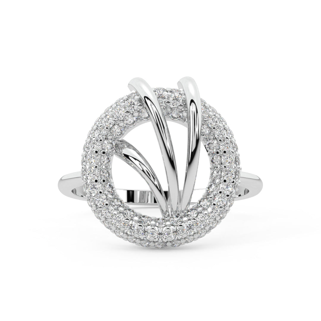 Diamond By Tilesh Radiant Halo Diamond Ring – Statement Round Design