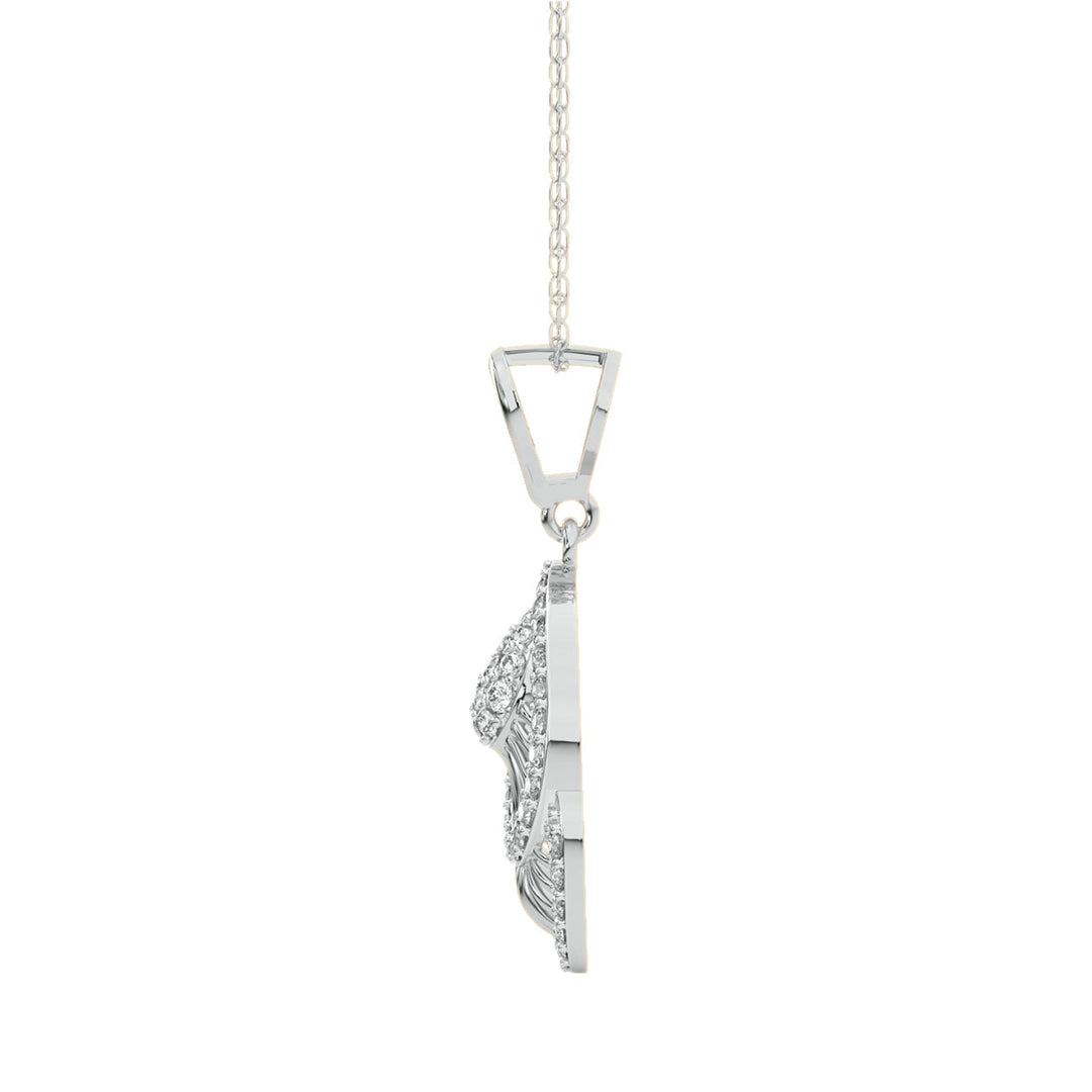 Diamond By Tilesh Diamond Paisley Pendant – Intricate Designer Swirl Motif