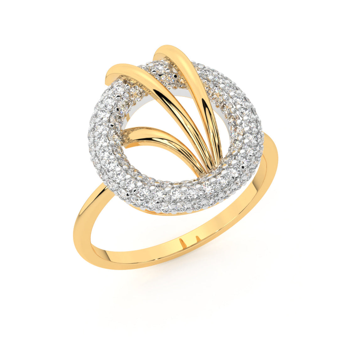 Diamond By Tilesh Radiant Halo Diamond Ring – Statement Round Design