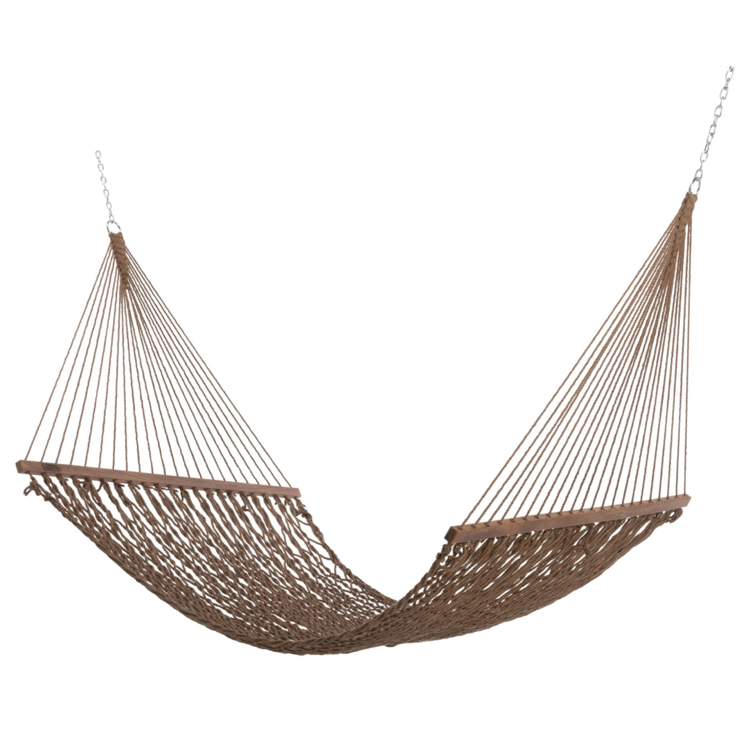 Slack Jack Polyester Rope Hammock for Single Person | Jhula for Adults & Kids with Hardwood Spreader Bars, Swing for Home Decor, Balcony, Patio, Garden | Includes Free Hanging Accessory