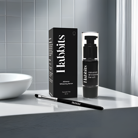 Habbits Instant Advance Teeth Whitening Serum | Natural Charcoal & Peppermint | Teeth Whitener for Sensitive Teeth | 30 ml