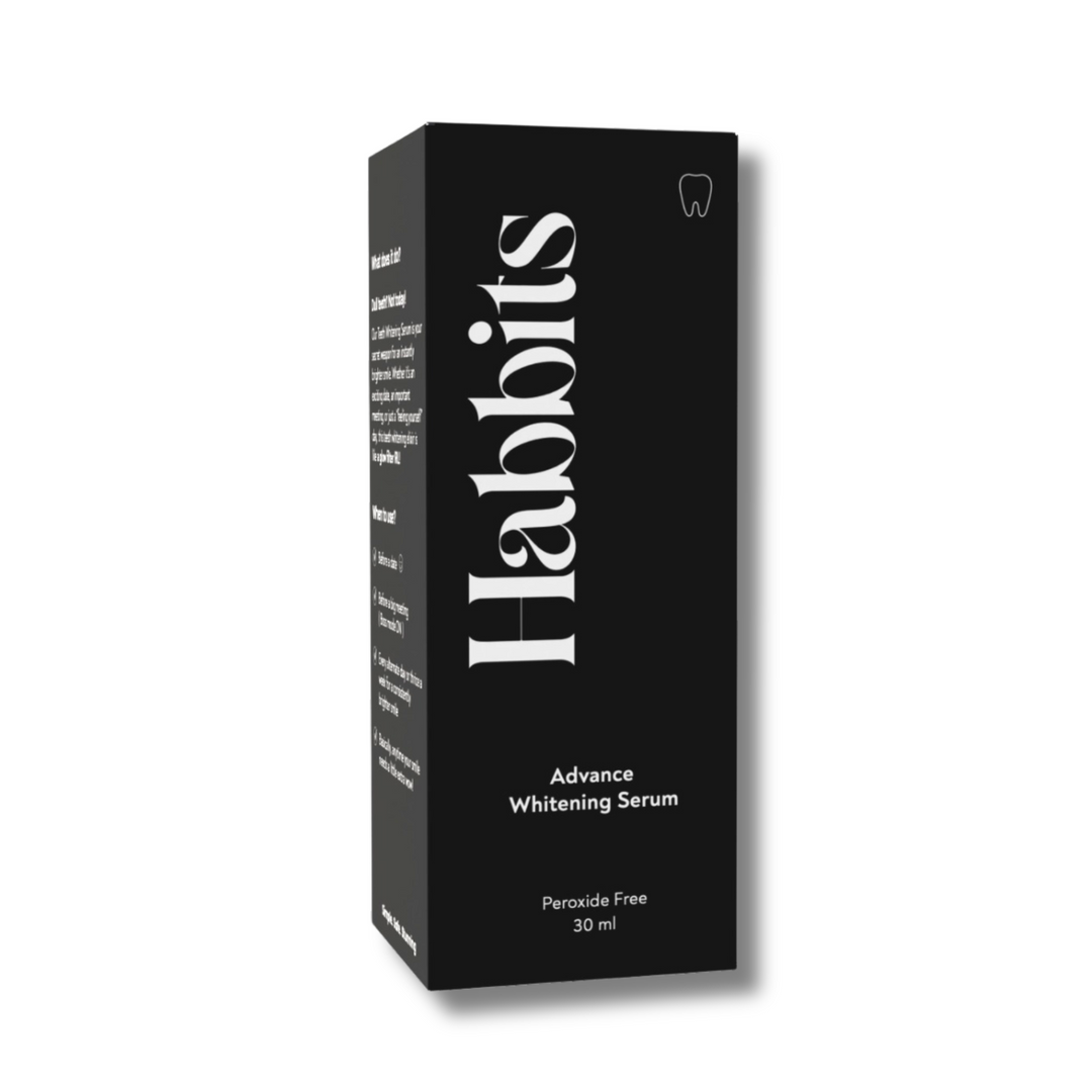 Habbits Instant Advance Teeth Whitening Serum | Natural Charcoal & Peppermint | Teeth Whitener for Sensitive Teeth | 30 ml