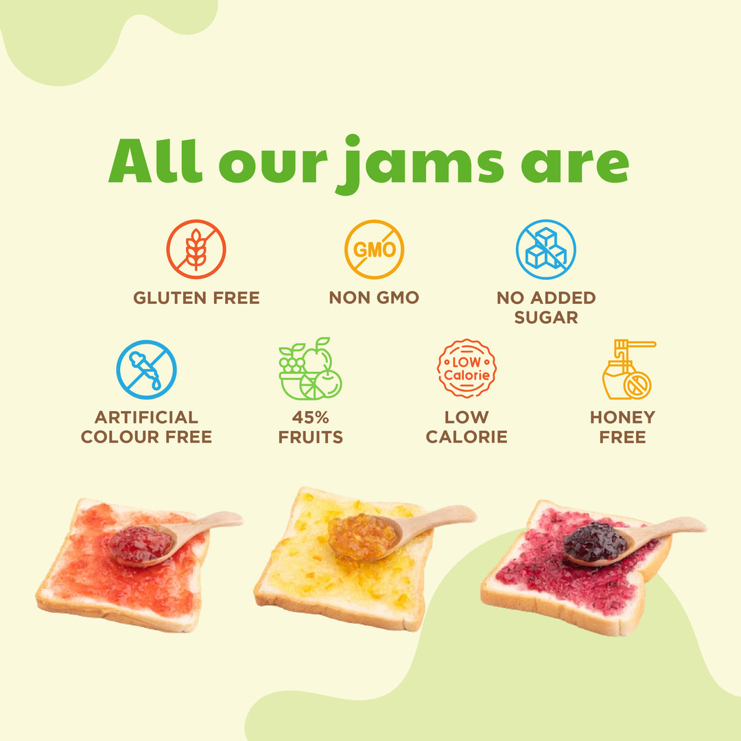 Sweetmate No Added Sugar Mix Fruit Jam (220g) | With Real Fruits | Diabetic and keto Friendly