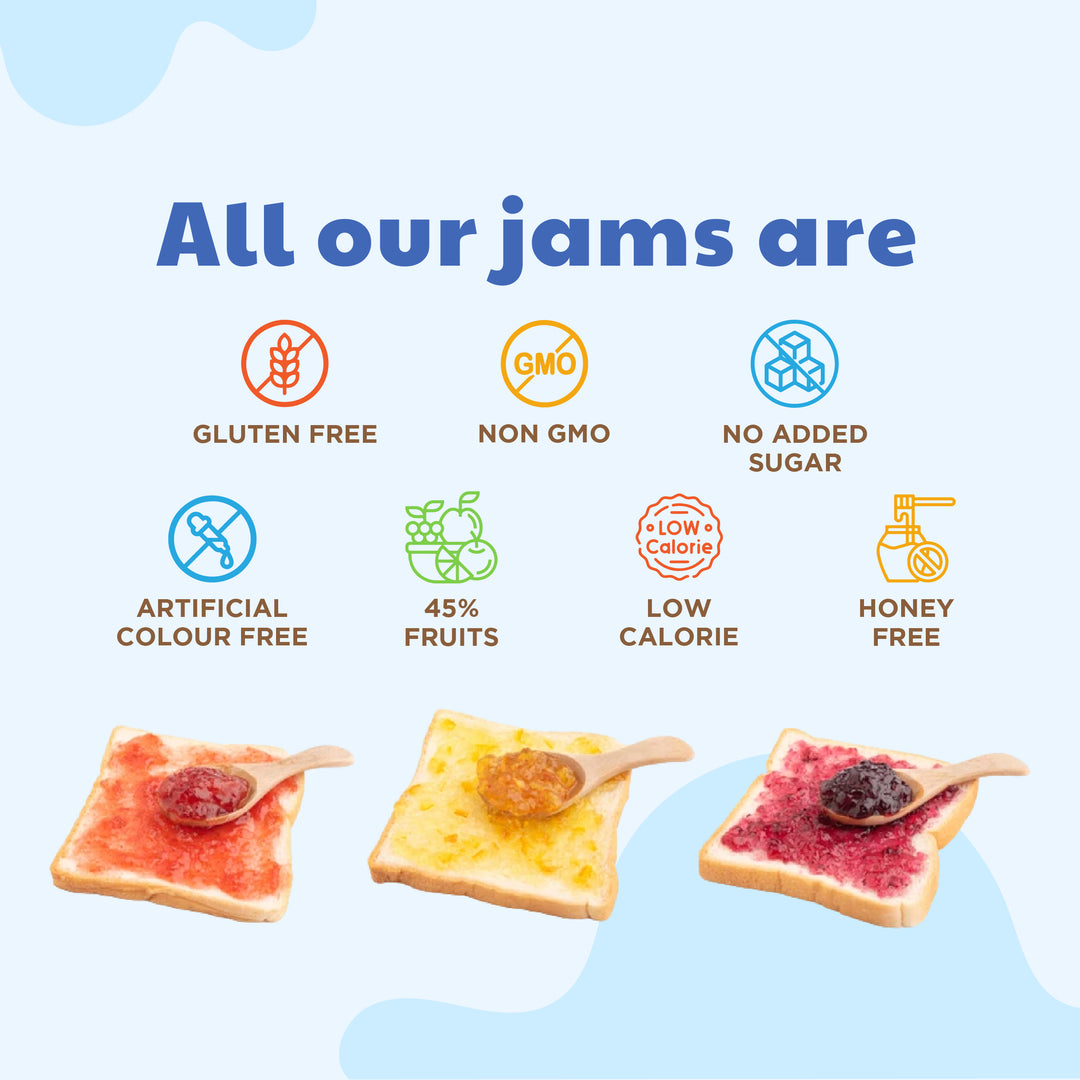 Sweetmate No Added Sugar Mix Berry Jam - (220g) | With Real Fruits | Diabetic and Keto Friendly