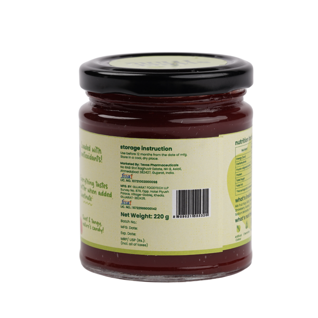 Sweetmate No Added Sugar Mix Fruit Jam (220g) | With Real Fruits | Diabetic and keto Friendly
