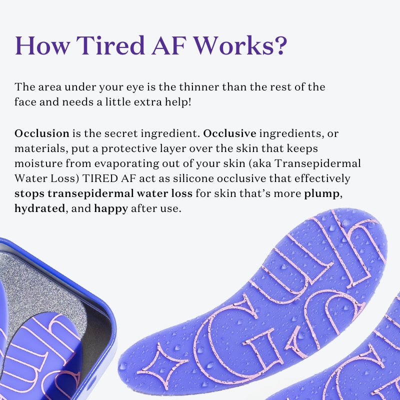 Gush Beauty Tired AF Under Eye Patches - 100% Medical Grade Silicone Patches | Reusable Undereye Mask | 1 pc