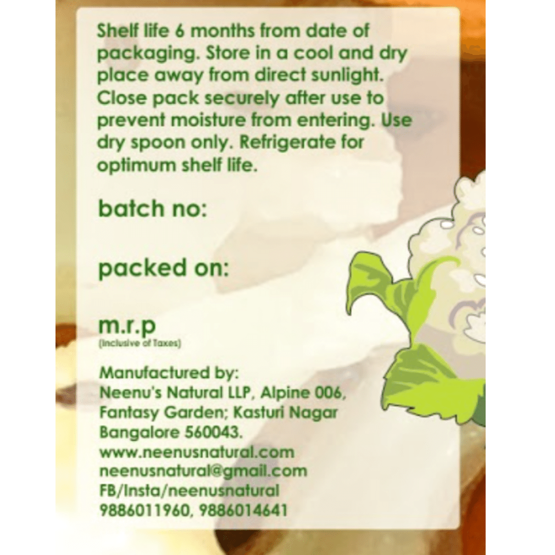 Neenus Natural Gajar Gobi Mix Veg Pickle - 200 ml