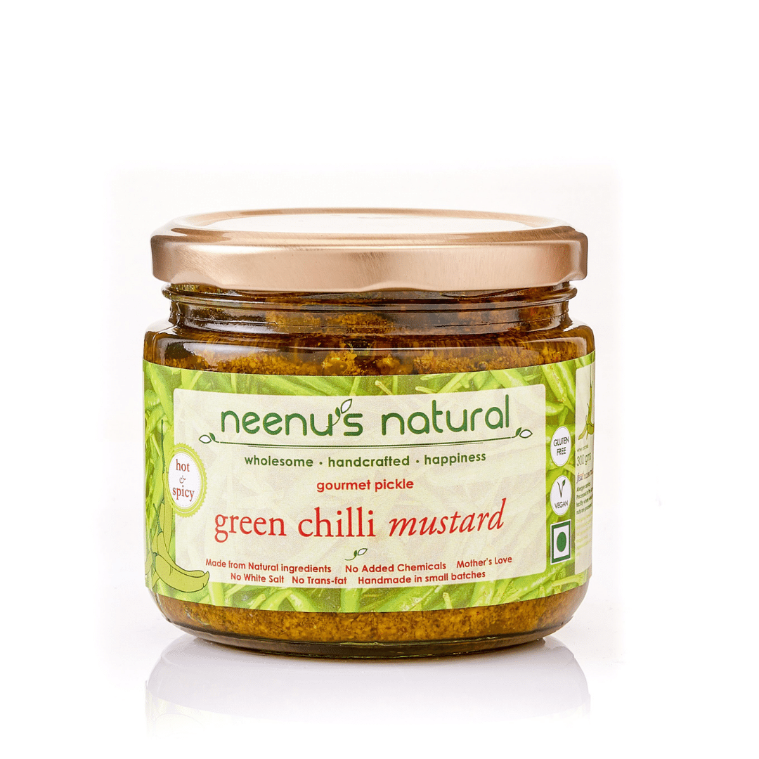 Neenus Natural Green Chilli Mustard Pickle - 200 gm