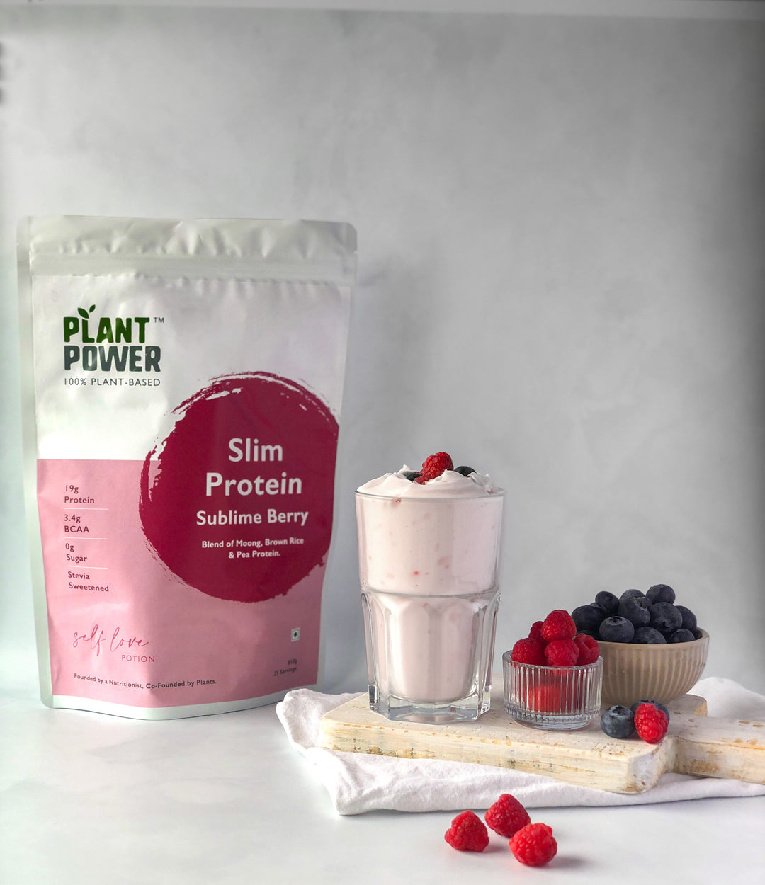 Plant Power Slim Shake 850g (Berry Flavor) - 19g Protein/Serving
