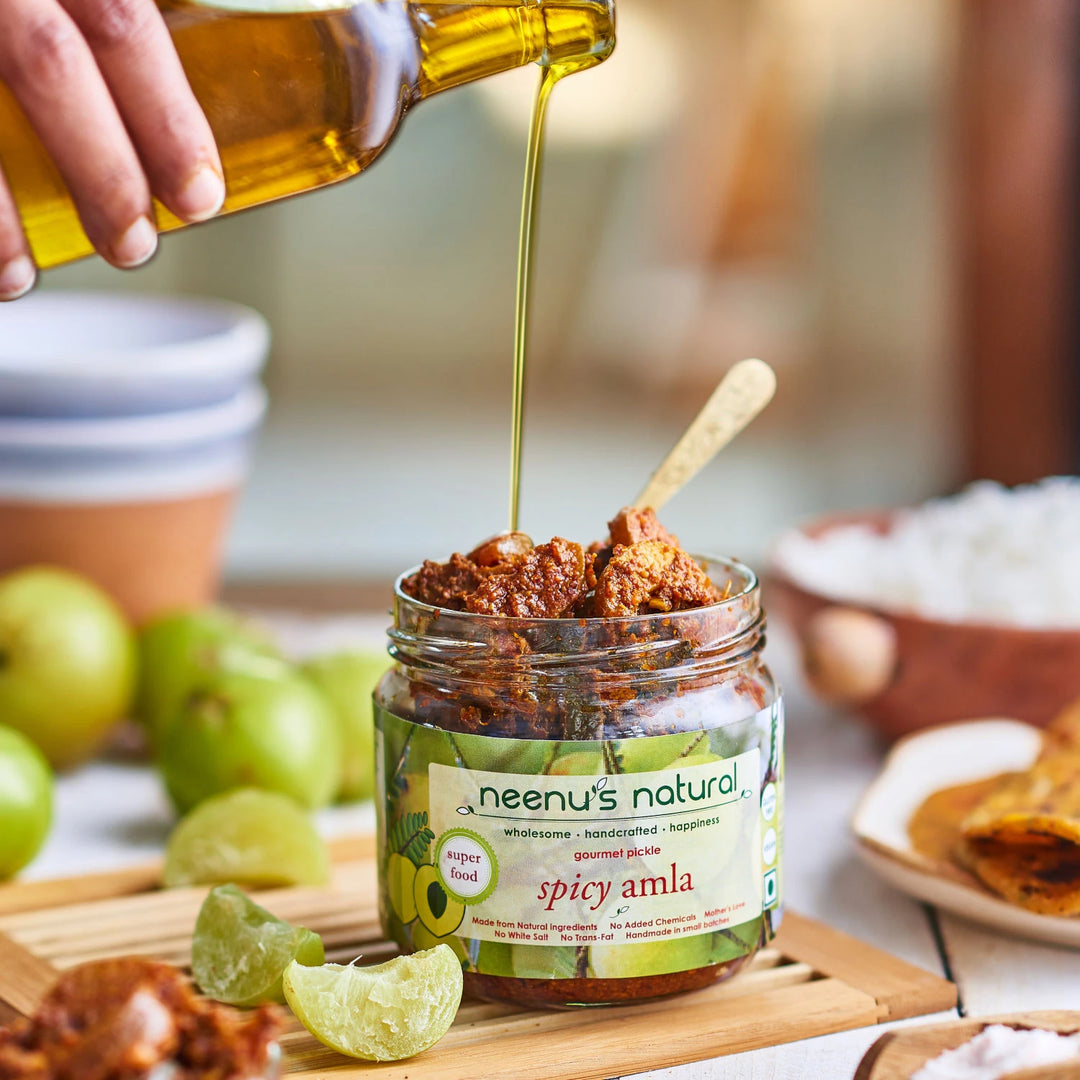 Neenus Natural Spicy Amla Pickle - 200 ml