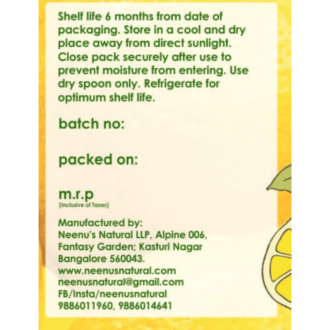 Neenus Natural Spicy Lemon Pickle - 200 ml