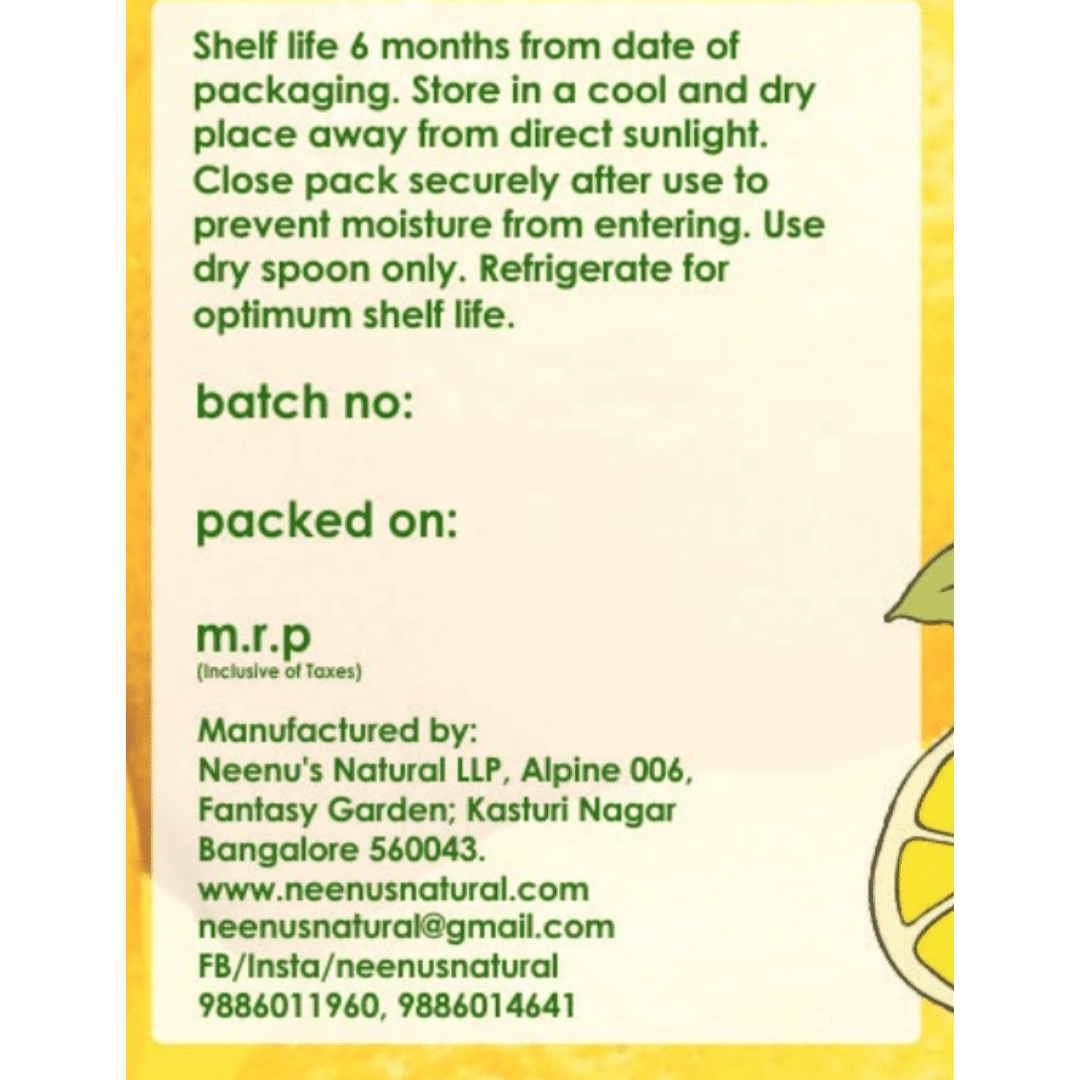 Neenus Natural Lemon Sweet & Spicy Pickle - 200 gm