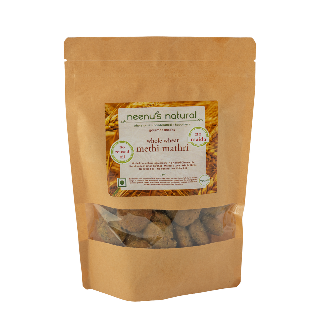 Neenus Natural Whole Wheat Methi Mathri - 250 GM