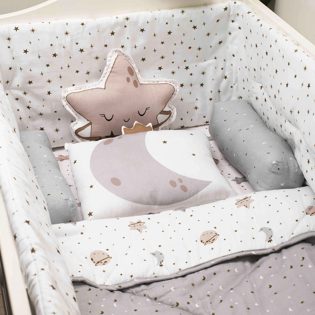 Grey star nursery store bedding