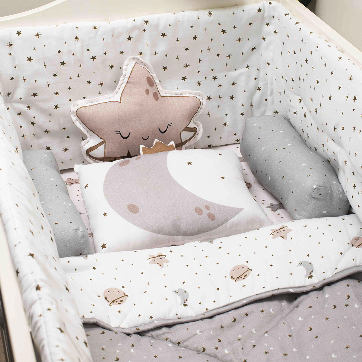 Tiny snooze cot bedding set – starry nights