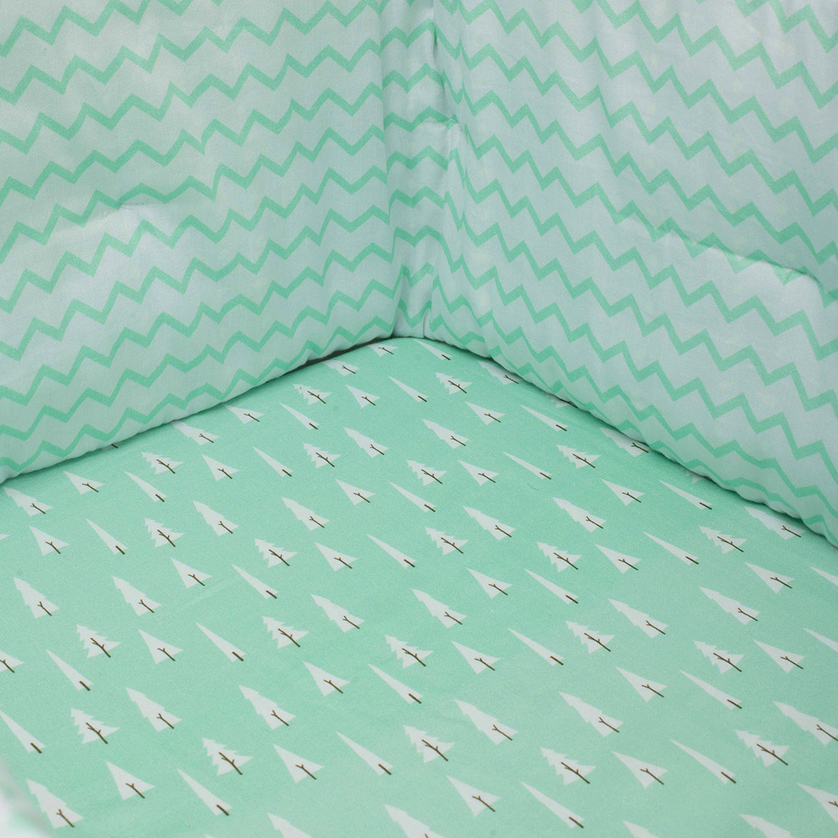Tiny snooze organic fitted cot sheet- pines