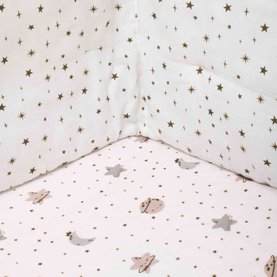 Tiny snooze organic fitted cot sheet- moon & stars