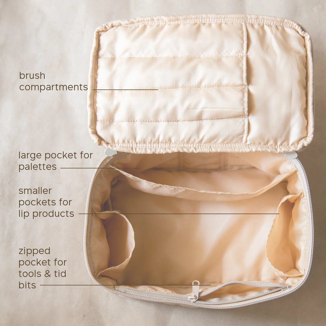 Akiiko Wheat Crinkle Makeup Vanity Pouch