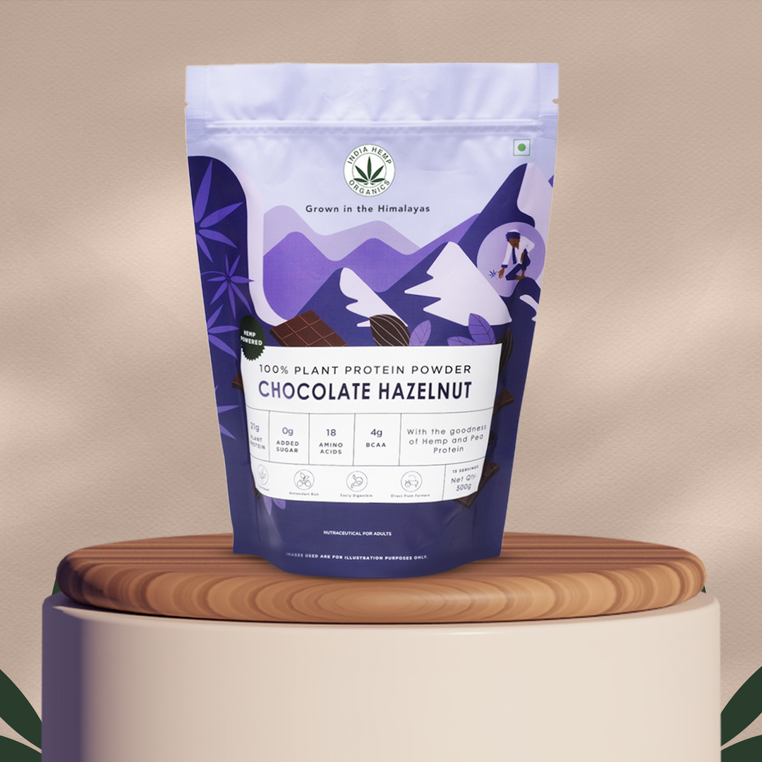 India hemp Organics Hemp Powder - Chocolate Hazelnut - 500 Grams