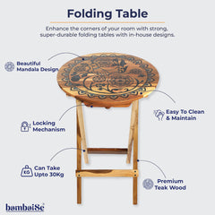 BambaiSe Bird on a Mandala Tree Folding Table