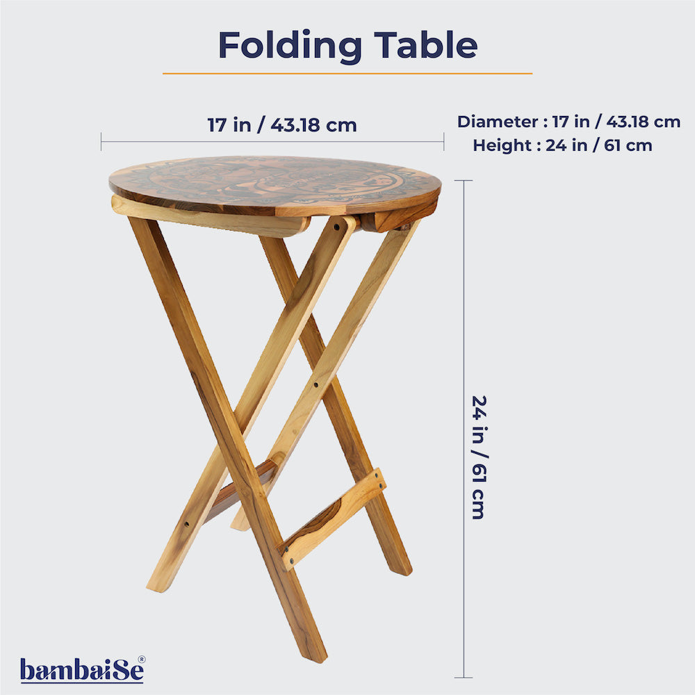 BambaiSe Bird on a Mandala Tree Folding Table