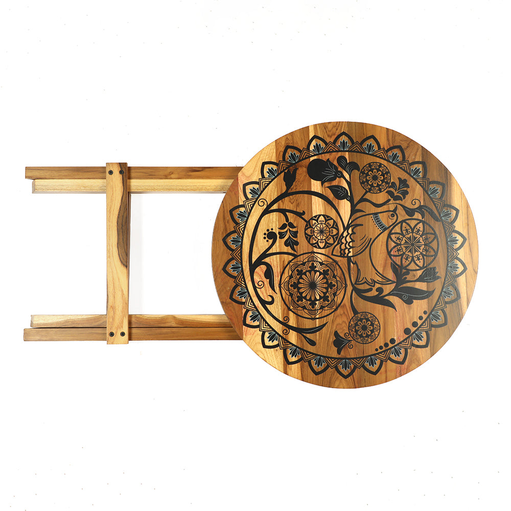 BambaiSe Bird on a Mandala Tree Folding Table