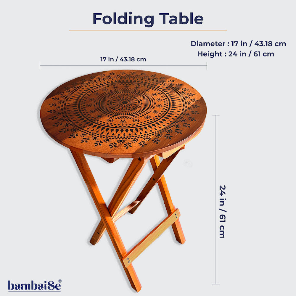 BambaiSe Bird on a Mandala Tree Folding Table
