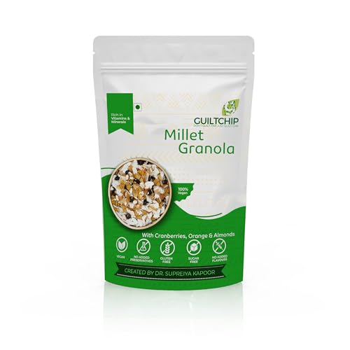 GUILTCHIP Millet Granola With Cranberries & Almonds - 190 gm
