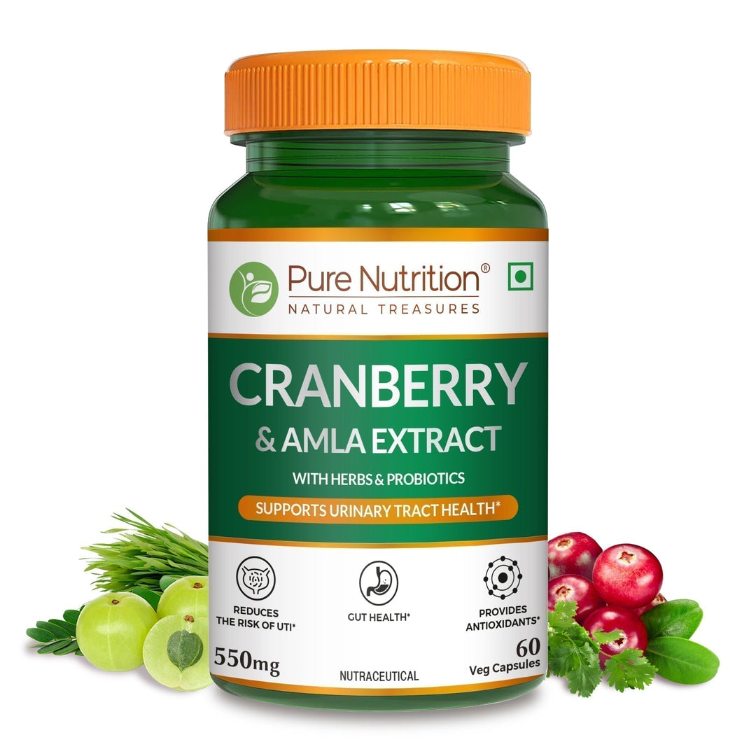 Cranberry and Amla Extract Capsules with Herbs & Probiotics 60 Veg Capsules