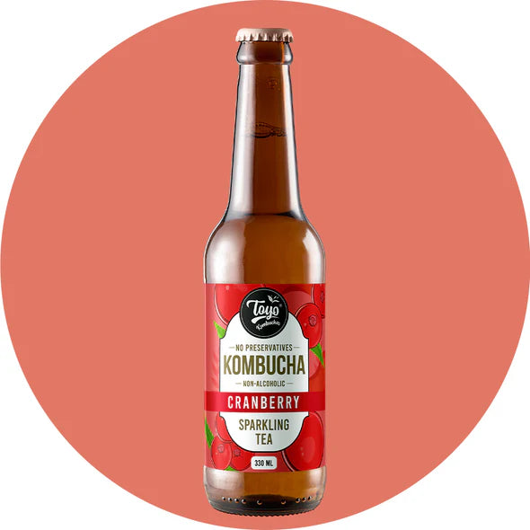 Toyo Kombucha Cranberry Low Sugar - Pack of 6