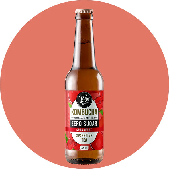 Toyo Kombucha Cranberry Zero Sugar - Pack of 6