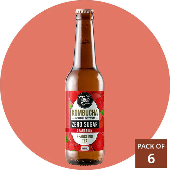 Toyo Kombucha Cranberry Zero Sugar - Pack of 6