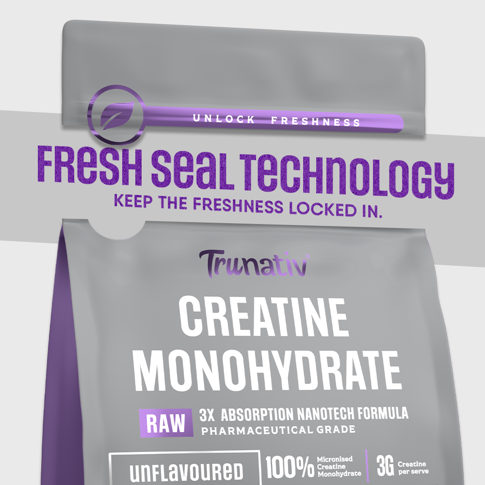 TruNativ Micronised Creatine | Unflavoured | Pure Creatine Monohydrate 100g | For Enhanced Strength & Fast-Absorbing | Recovery and Mental Focus | 100g , Vegetrarian