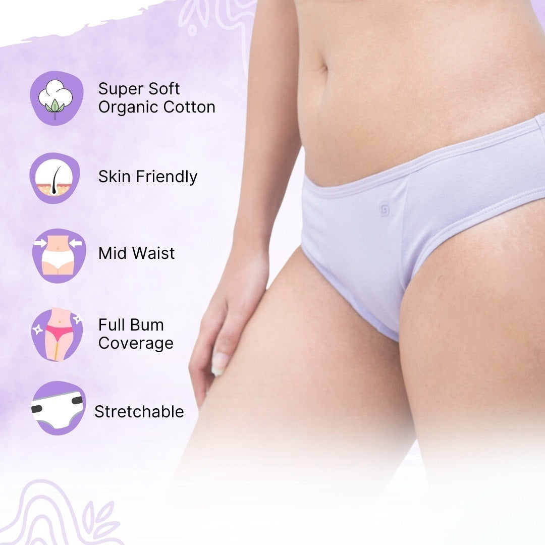 Organic everyday undies (hipster) (3pc)