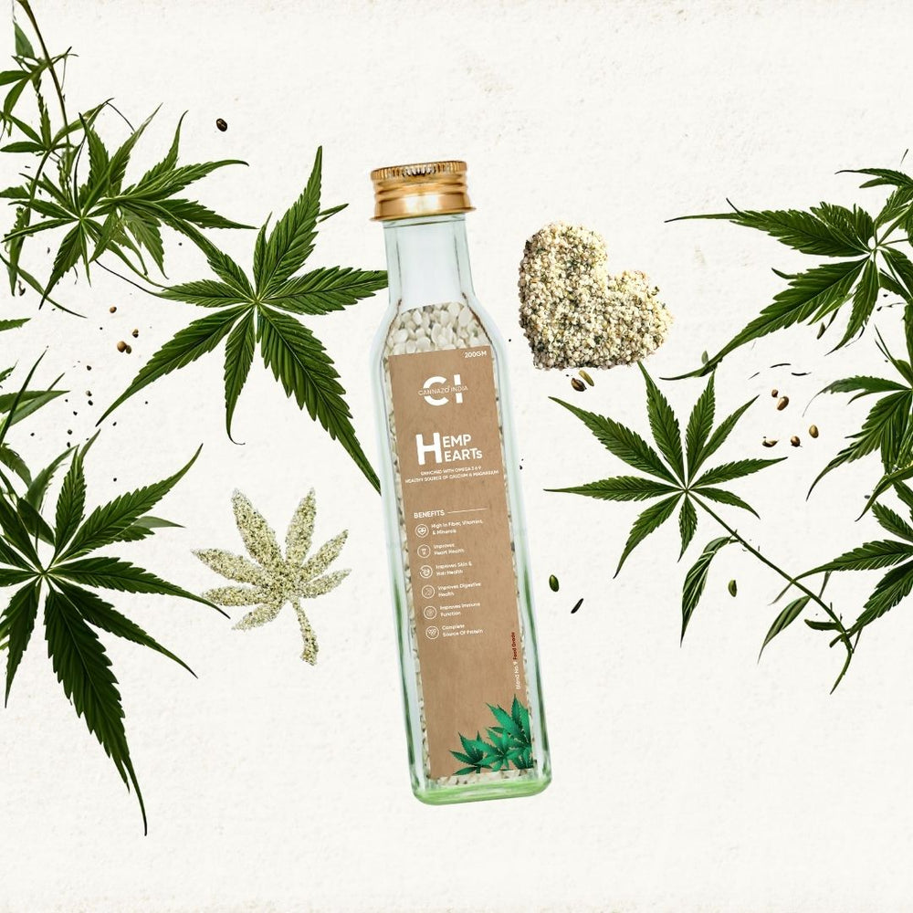 CannazoIndia Rich in Omega 3, 6 & 9 | Hemp Hearts | 200gm | For Strong Health of Heart,Hair, Skin & Brain