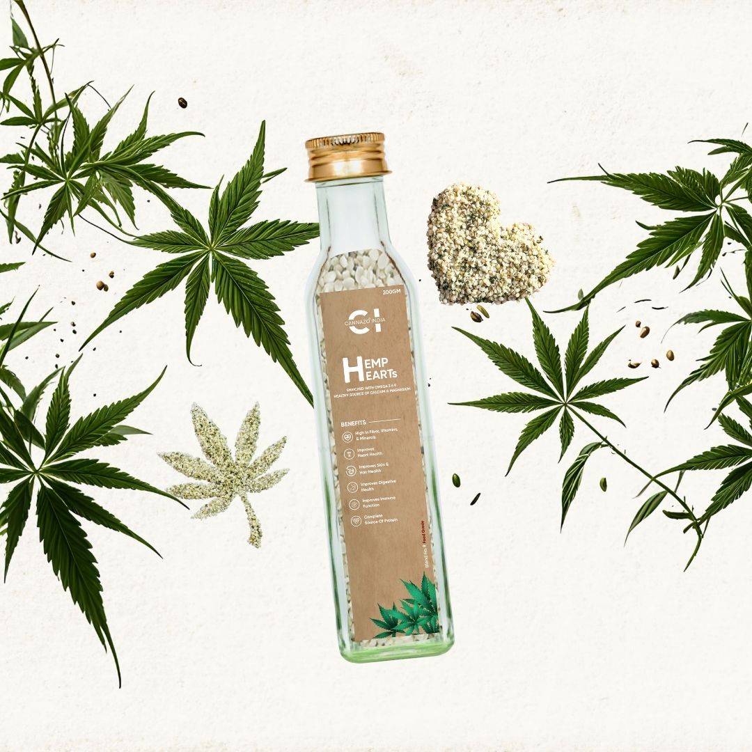 CannazoIndia® Rich in Omega 3, 6 & 9 | Hemp Hearts | 200gm | Healthy Source of Magnesium and Calcium | For Strong Health of Heart,Hair, Skin & Brain | Best Organic Daily Supplement |