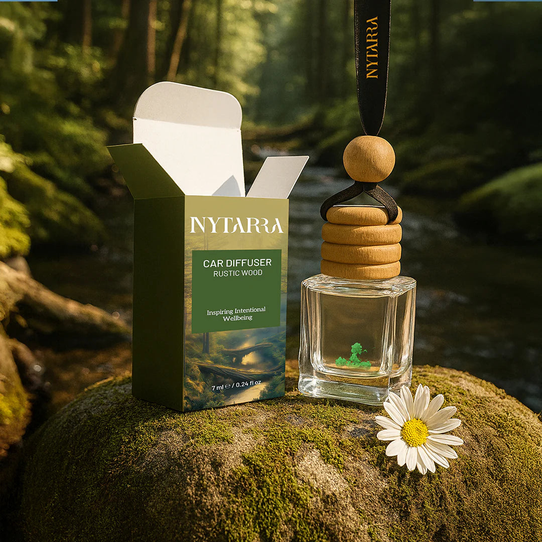 Nytarra Car Fragrance Diffuser - Rustic Woods | Woody & Earthy Car Freshener | Alcohol-Free, Paraben-Free | Long-Lasting