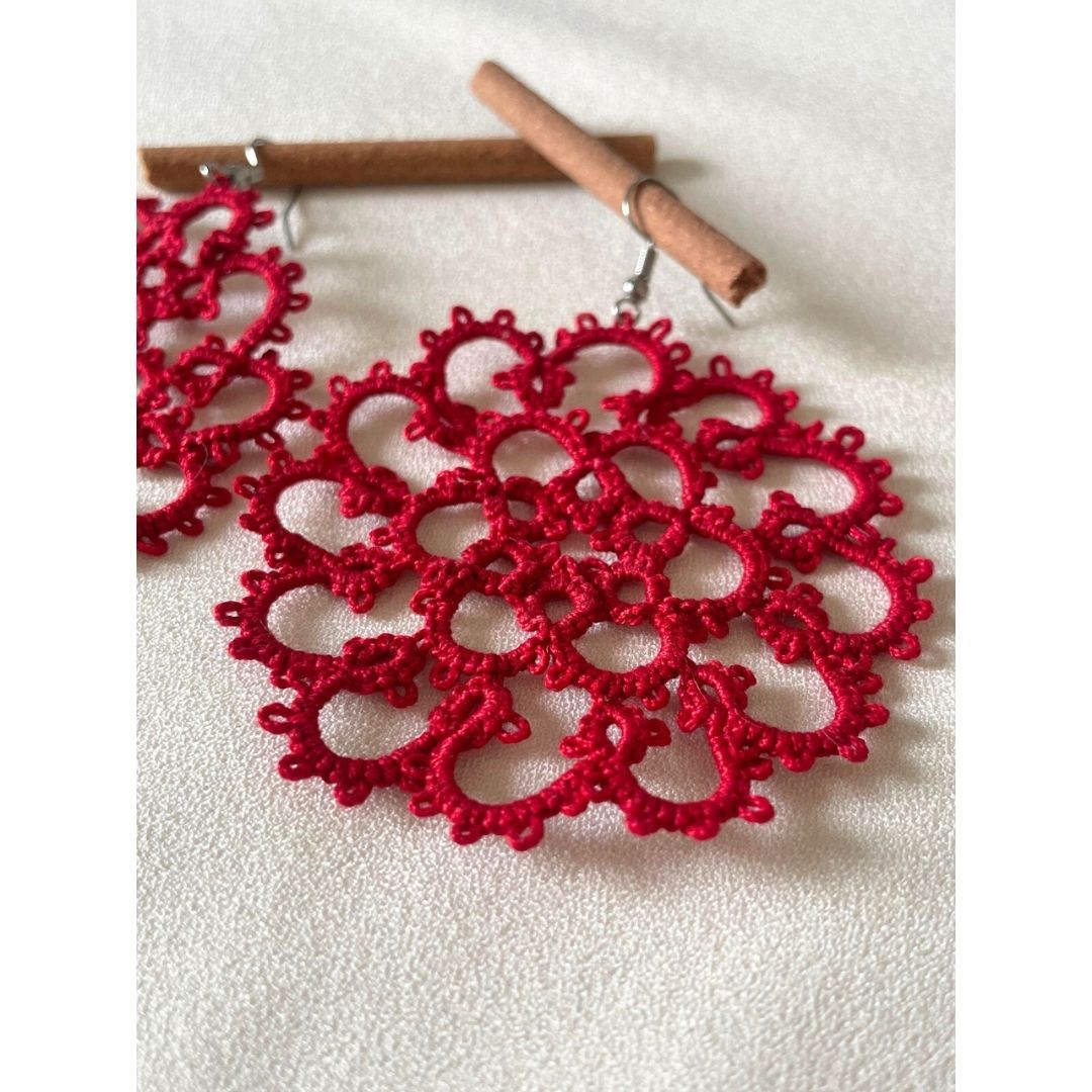 Knots To NodesCrimson Burst Earrings