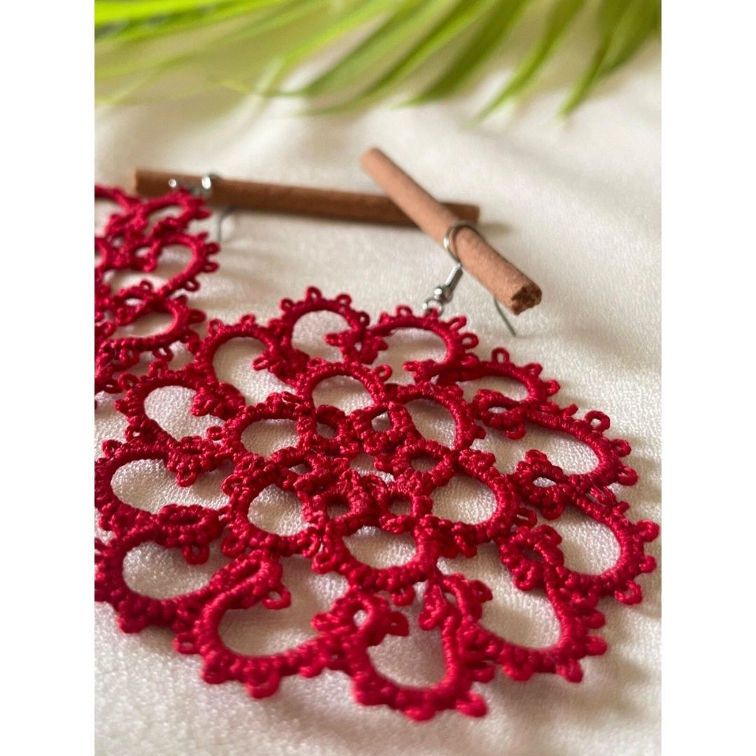 Knots To NodesCrimson Burst Earrings