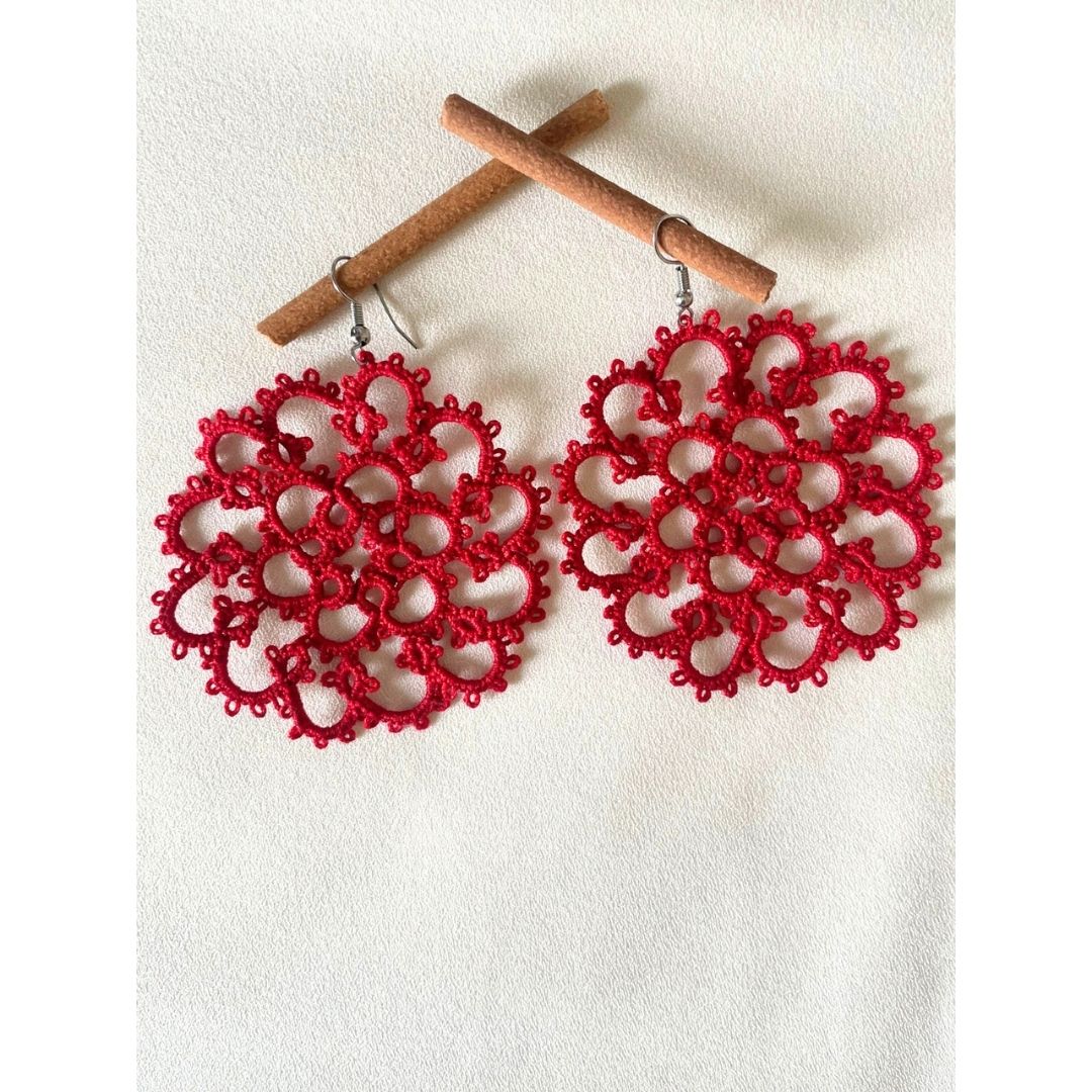 Knots To NodesCrimson Burst Earrings