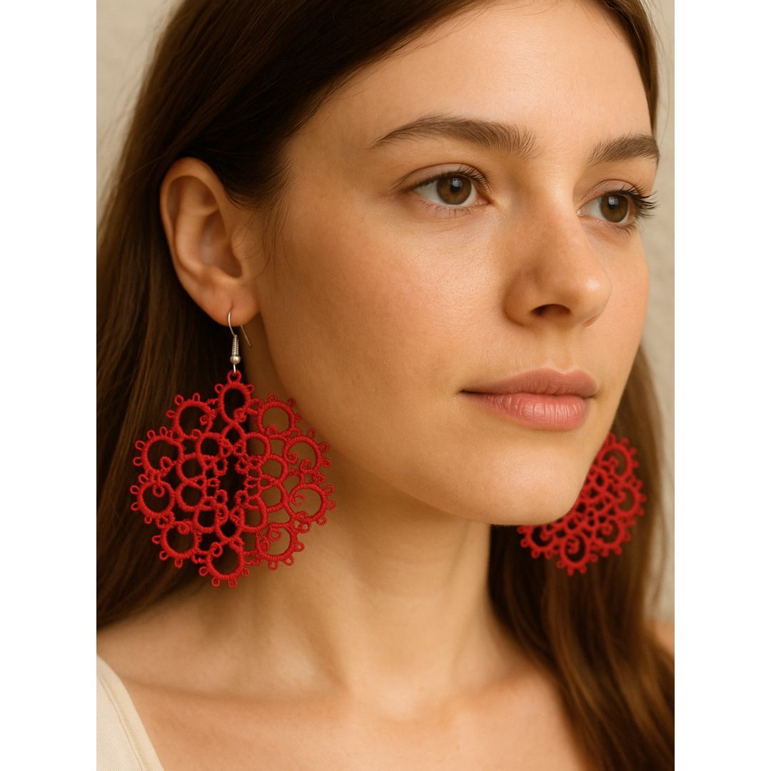 Knots To NodesCrimson Burst Earrings