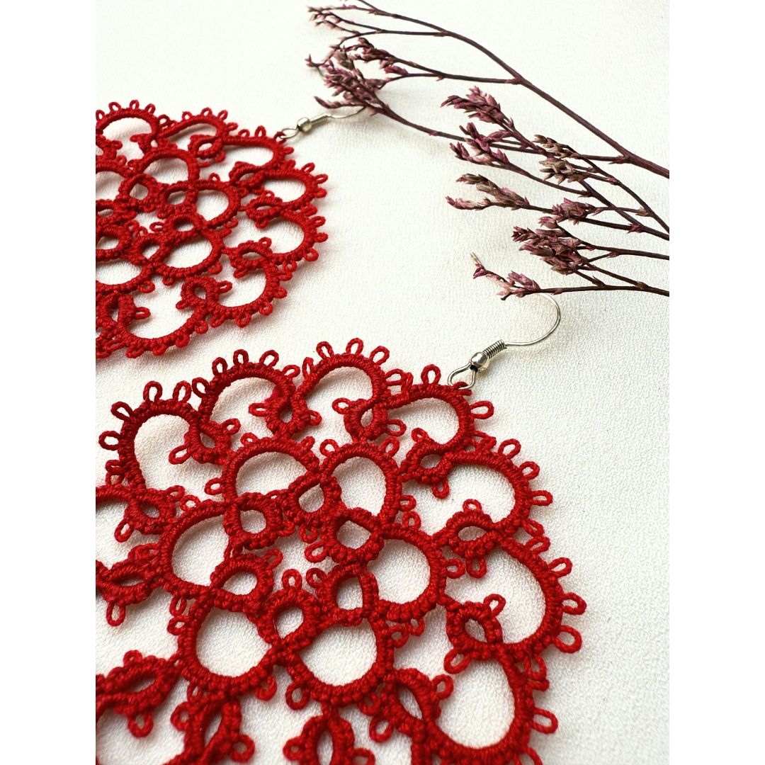 Knots To NodesCrimson Burst Earrings