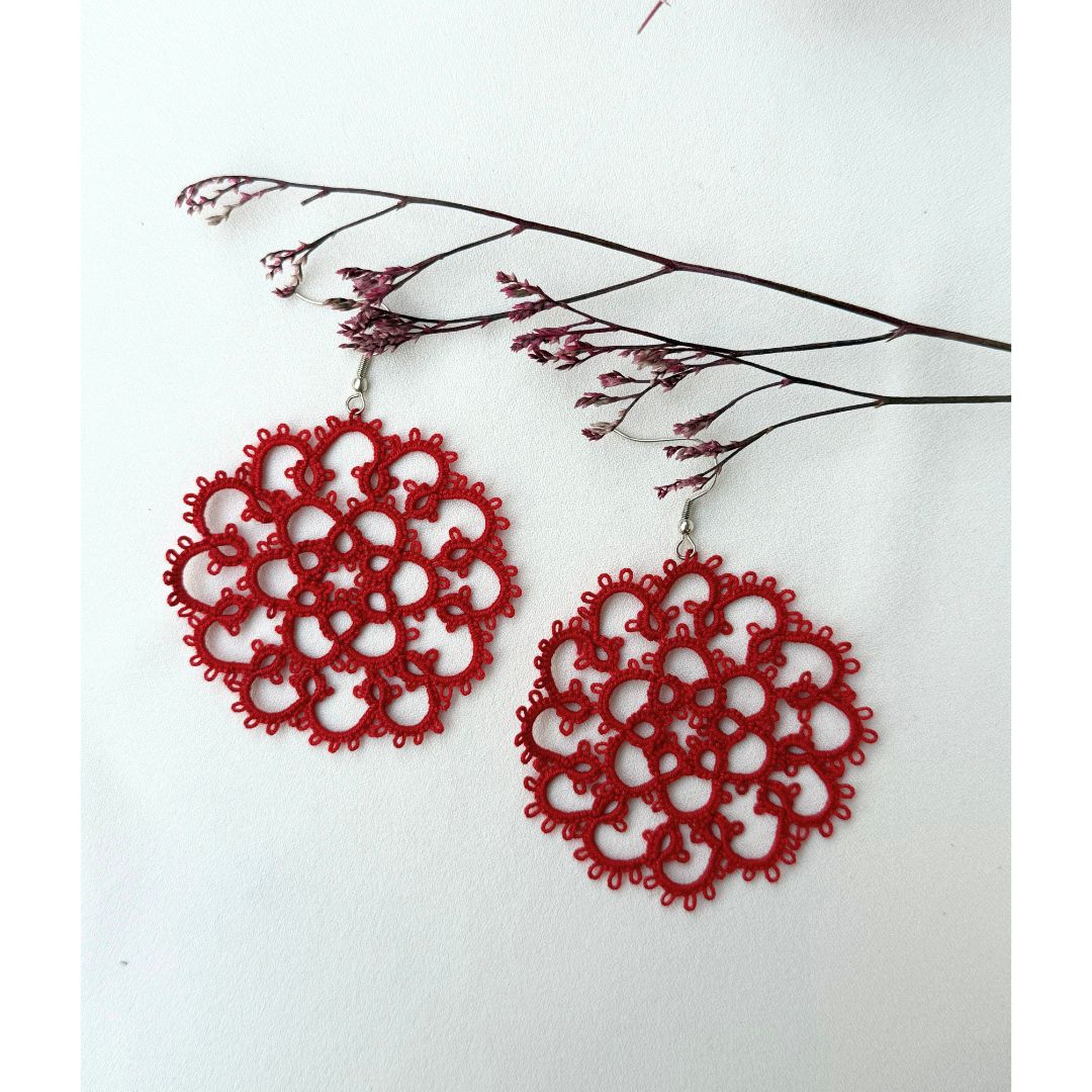 Knots To NodesCrimson Burst Earrings