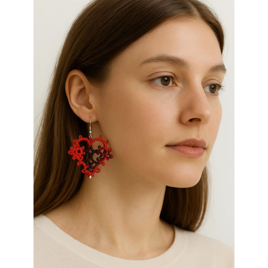 Knots To NodesCrimson Heartbeat Earrings