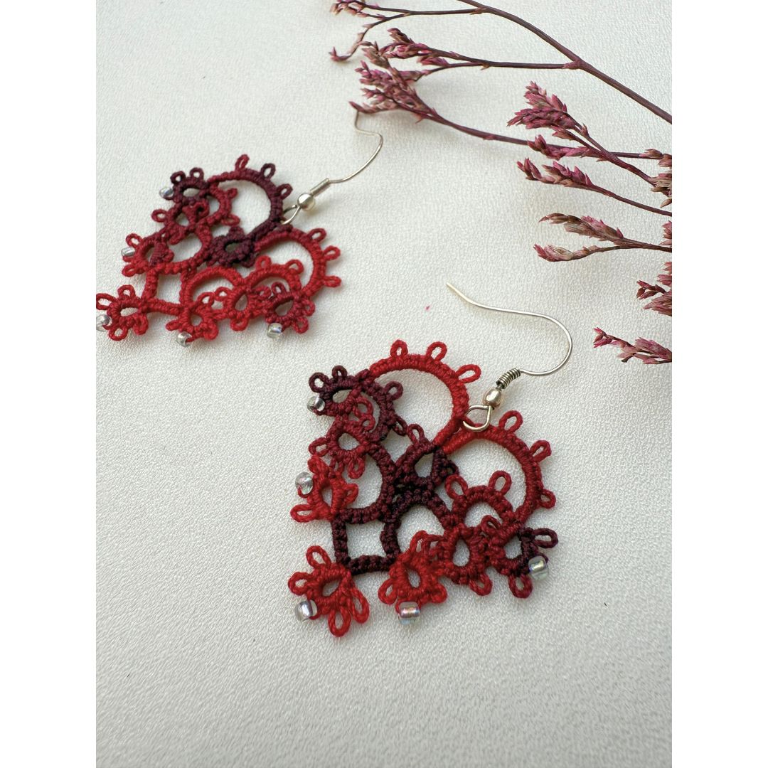 Knots To NodesCrimson Heartbeat Earrings