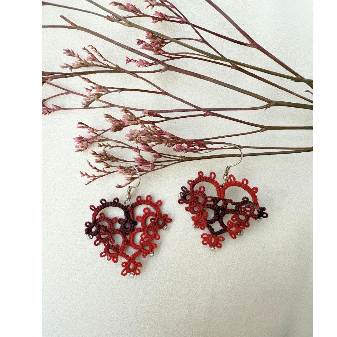 Knots To NodesCrimson Heartbeat Earrings